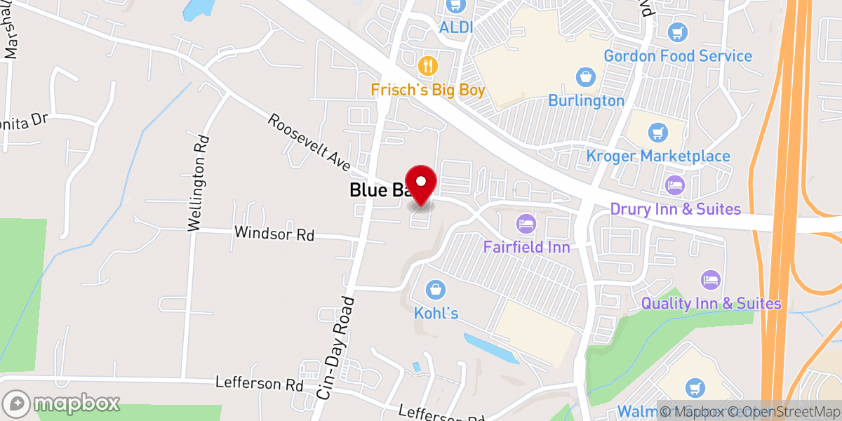 Map showing location of Blue Ball Presbyterian Church