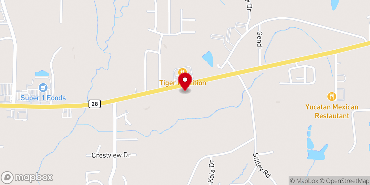 Map showing location of First Christian Church Alexandria/Pineville