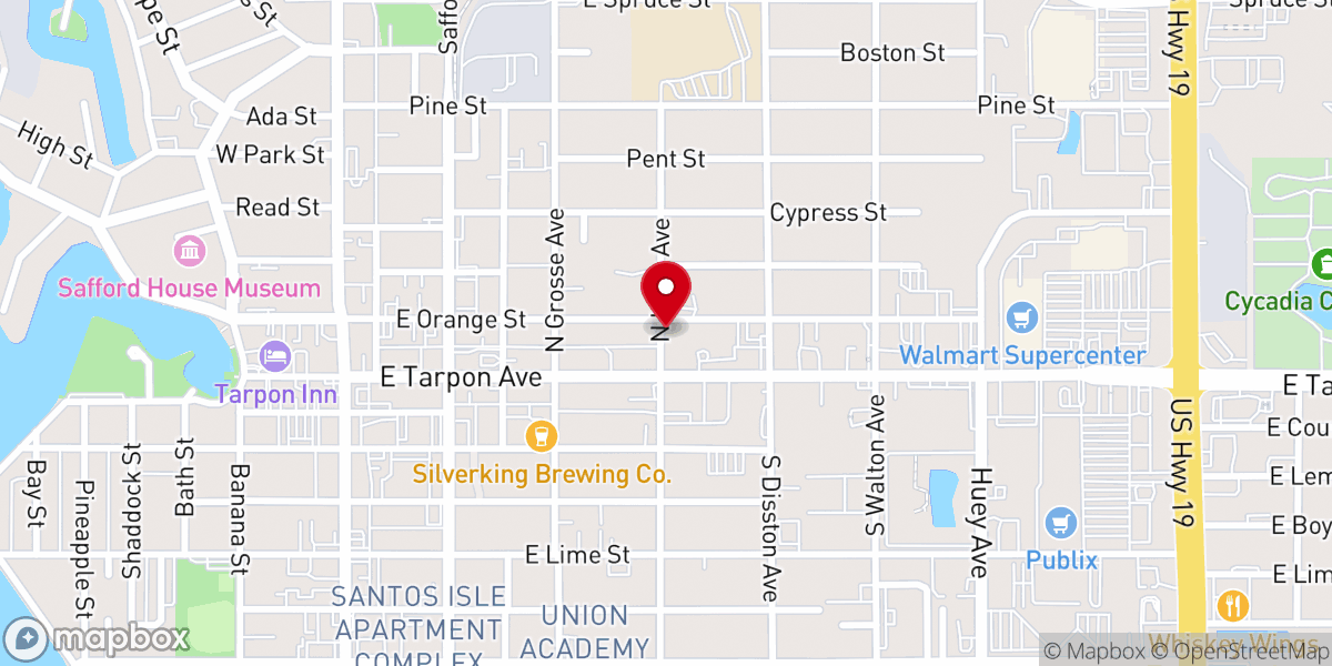 Map showing location of First United Methodist of Tarpon Springs