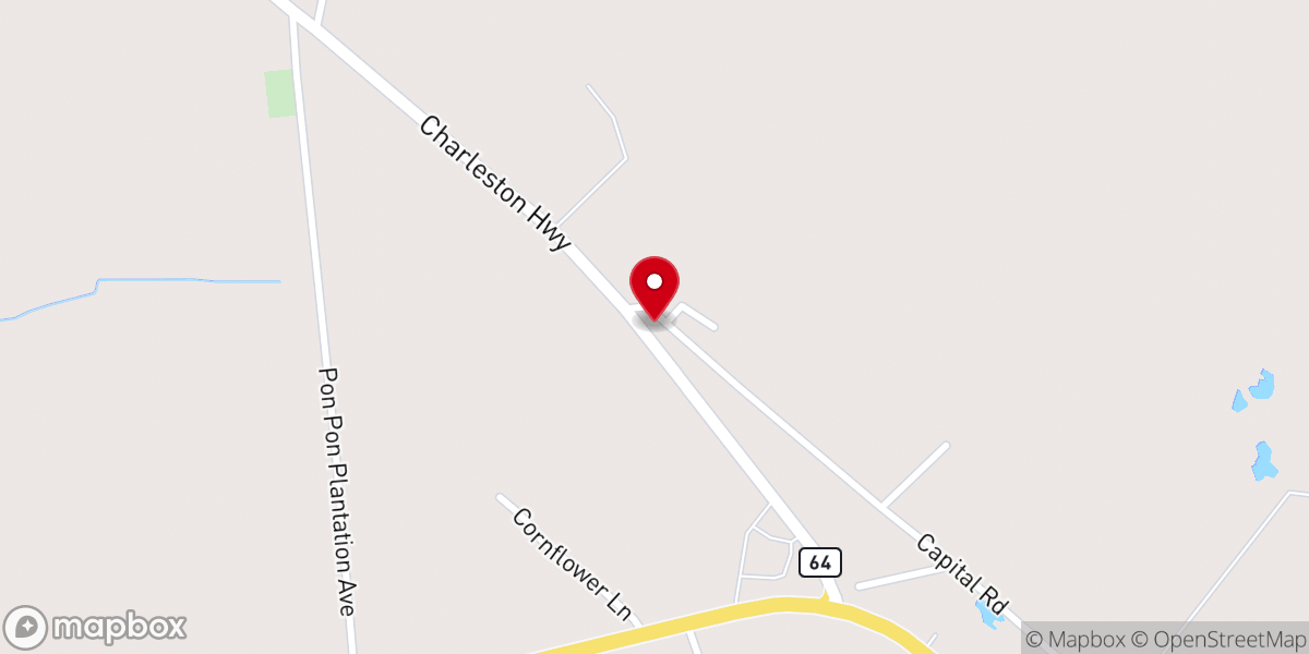 Map showing location of Antioch Baptist Church