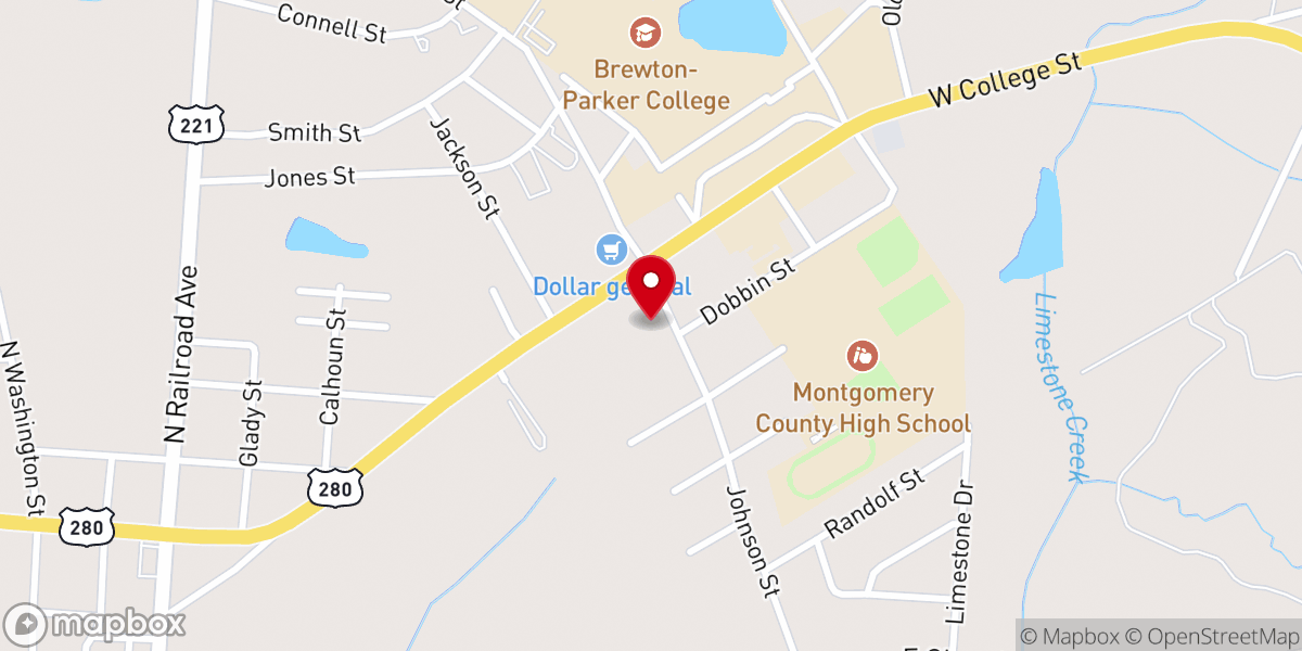 Map showing location of Mt Vernon Inn & Suites