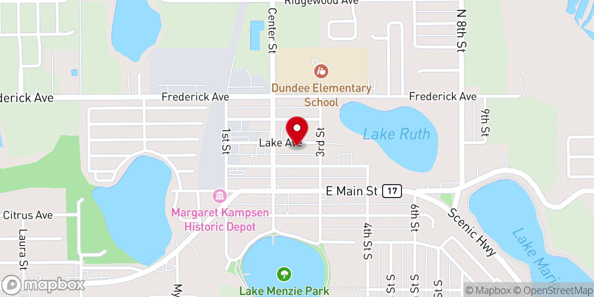 Map showing location of Dundee United Methodist Church Offices