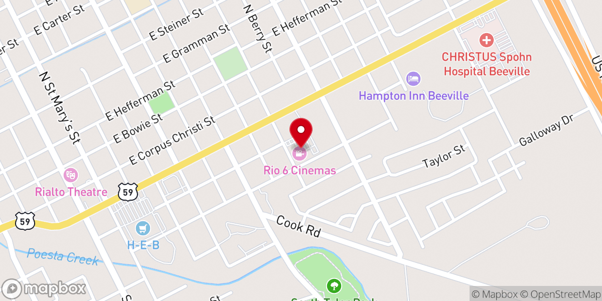 Map showing location of Rio 6 Cinema