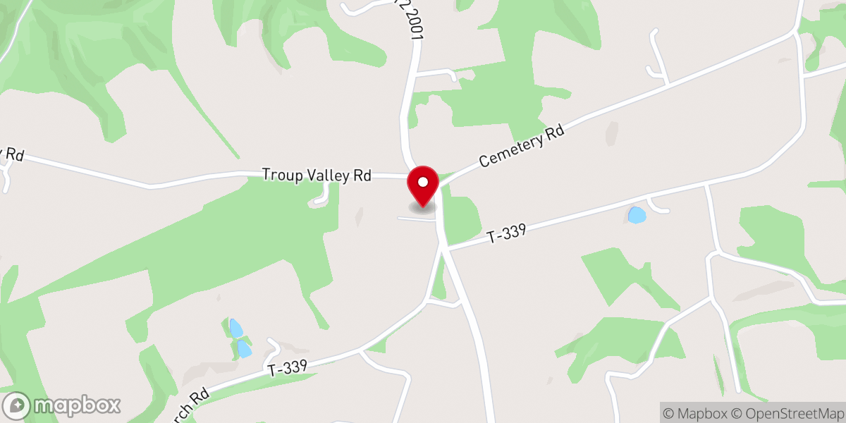Map showing location of Grubbs Church
