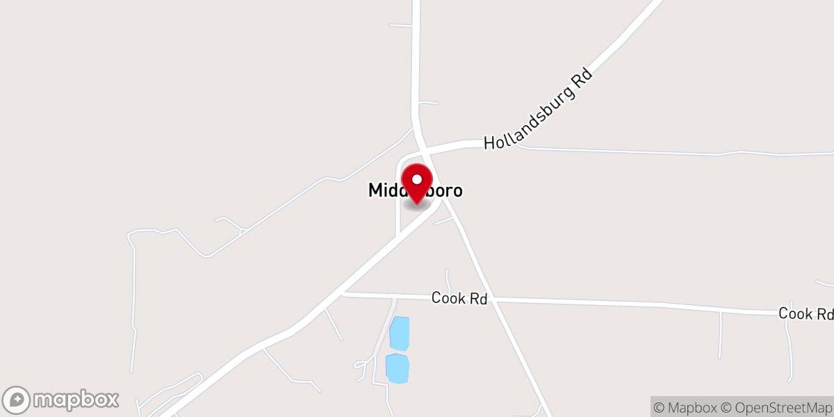 Map showing location of Middleboro United Methodist church