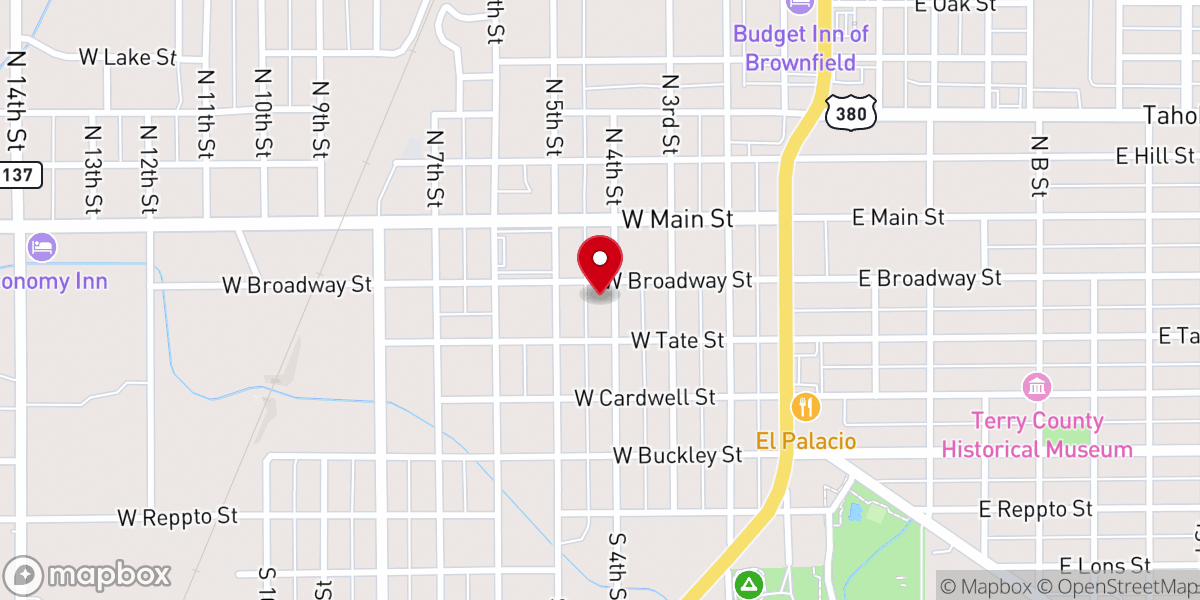 Map showing location of Calvary Baptist Church