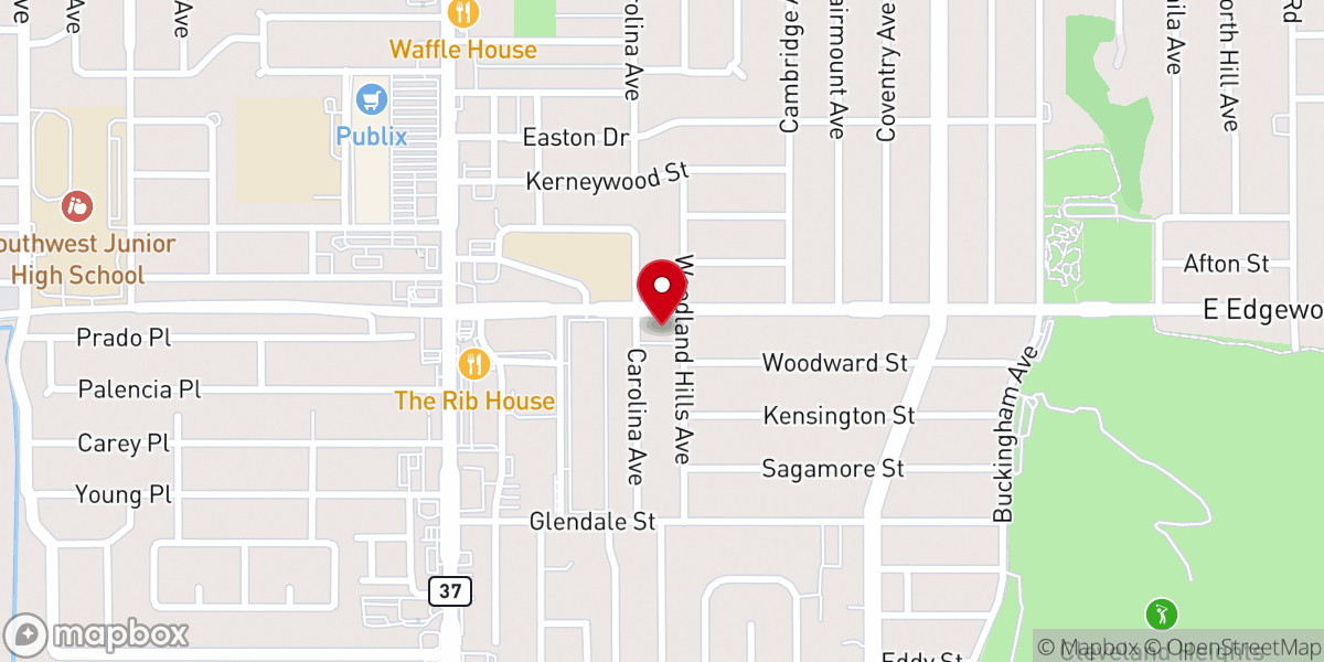 Map showing location of Lakes Church Edgewood Campus