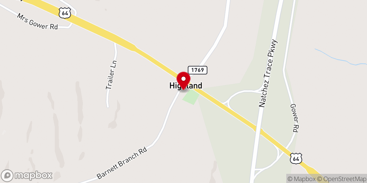 Map showing location of Highland Methodist Church
