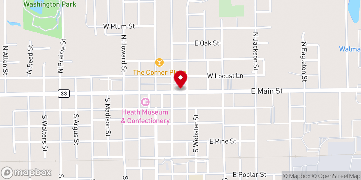 Map showing location of Cornerstone Baptist Church