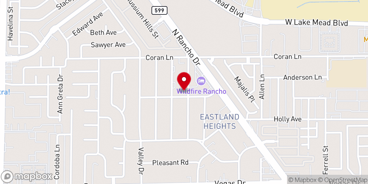 Map showing location of Las Vegas Church Of God