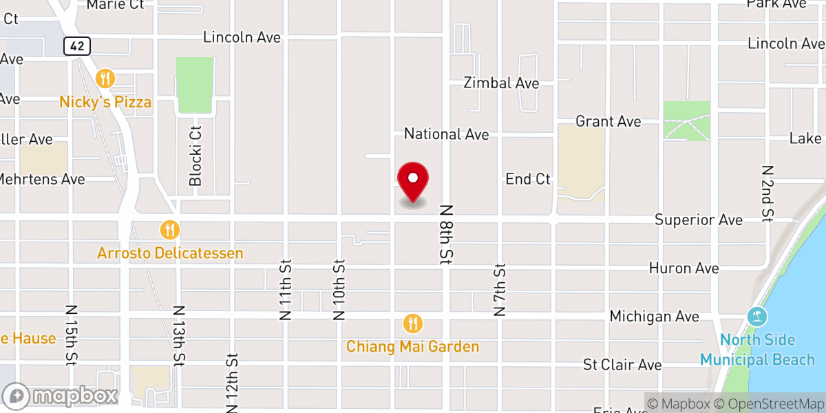 Map showing location of Reinl Center (Holy Name Church Facility)