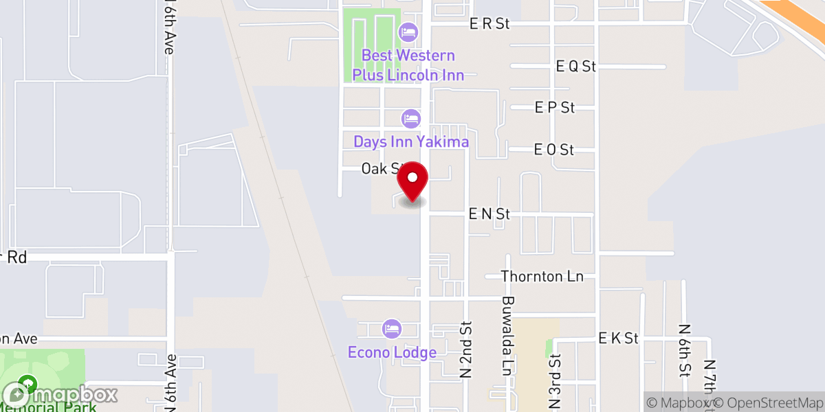 Map showing location of Yakima Union Gospel Mission