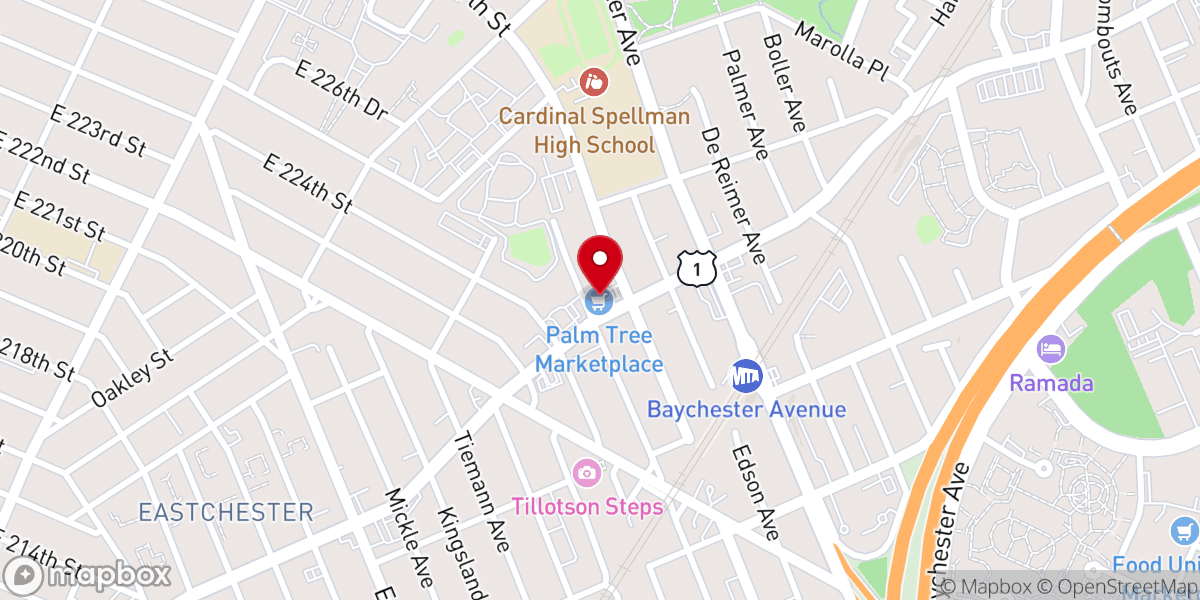 Map showing location of Palm Tree Marketplace