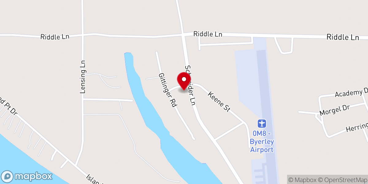 Map showing location of Lakeside Baptist Church