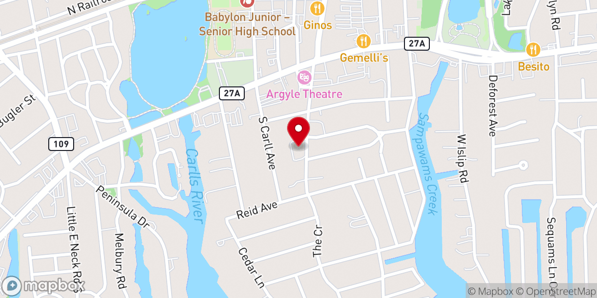 Map showing location of Babylon Seventh-day Adventist Church