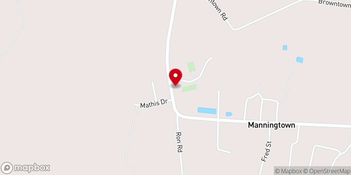 Map showing location of Manningtown Presbyterian Church