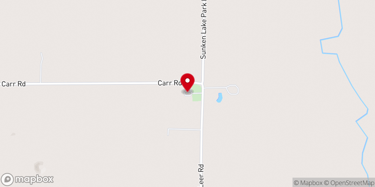 Map showing location of Leer Lutheran Church