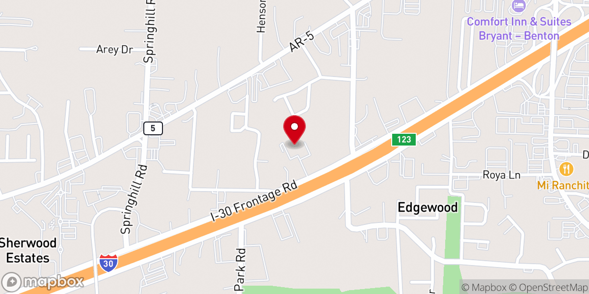 Map showing location of Parks Baptist Church