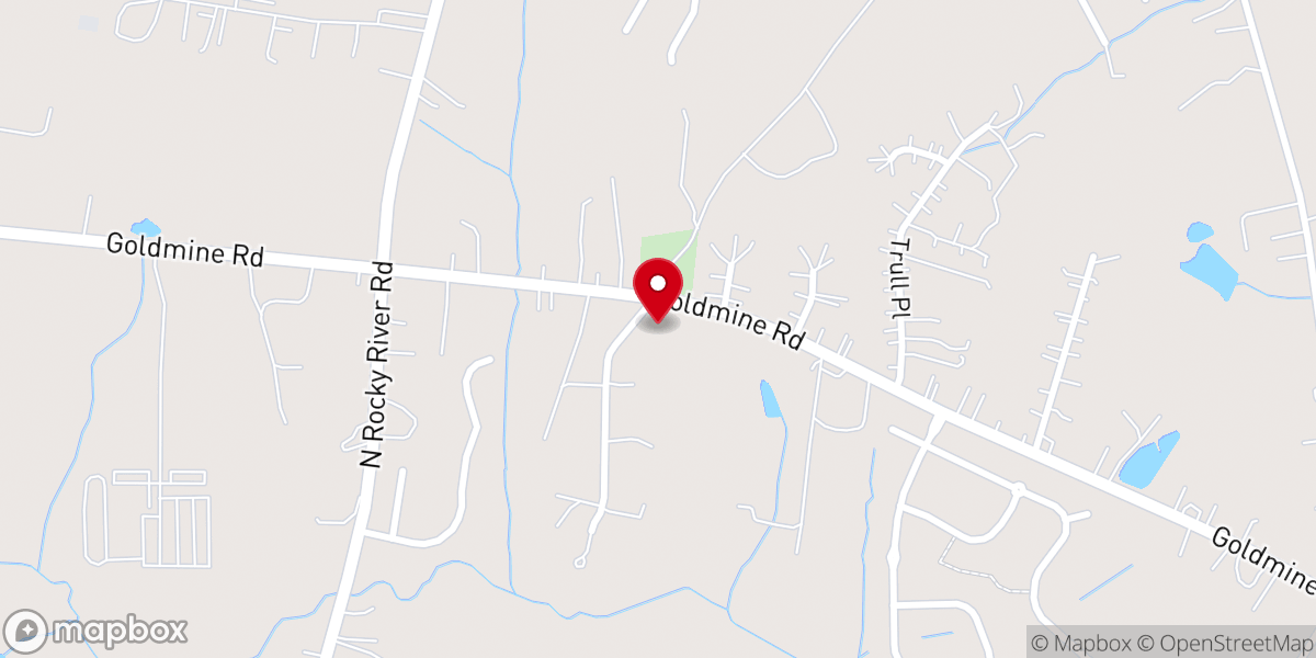 Map showing location of New Salem Baptist Church