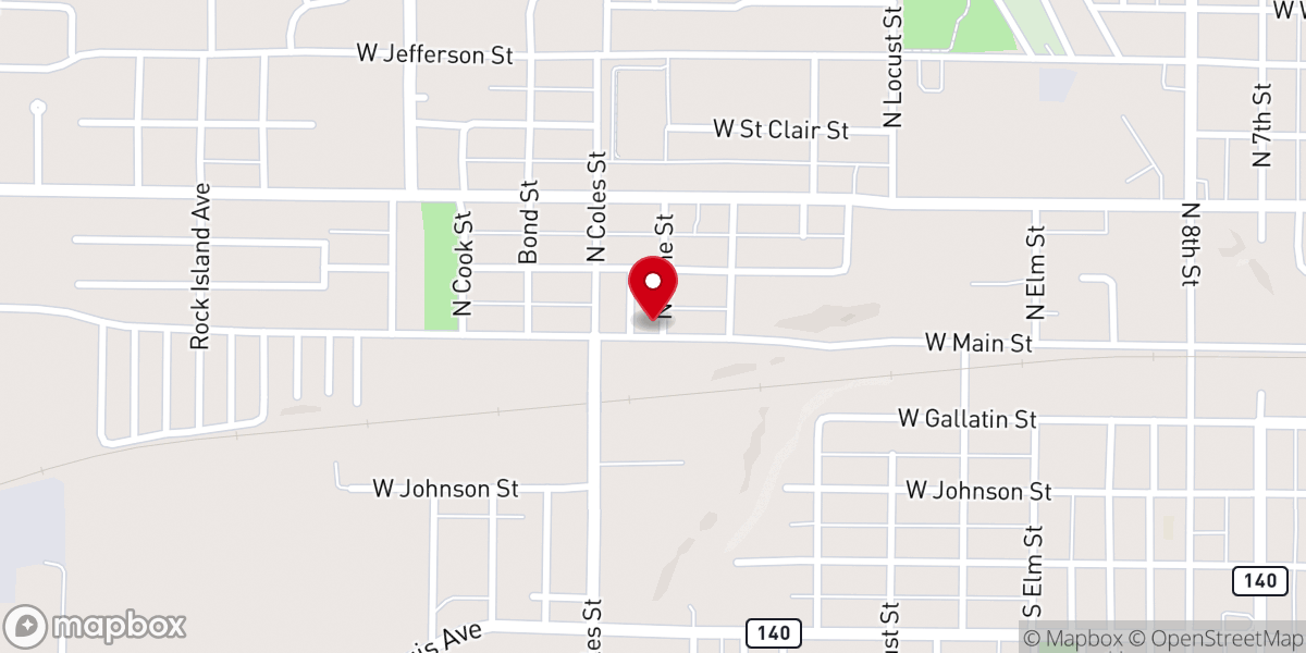 Map showing location of Bethel Tabernacle