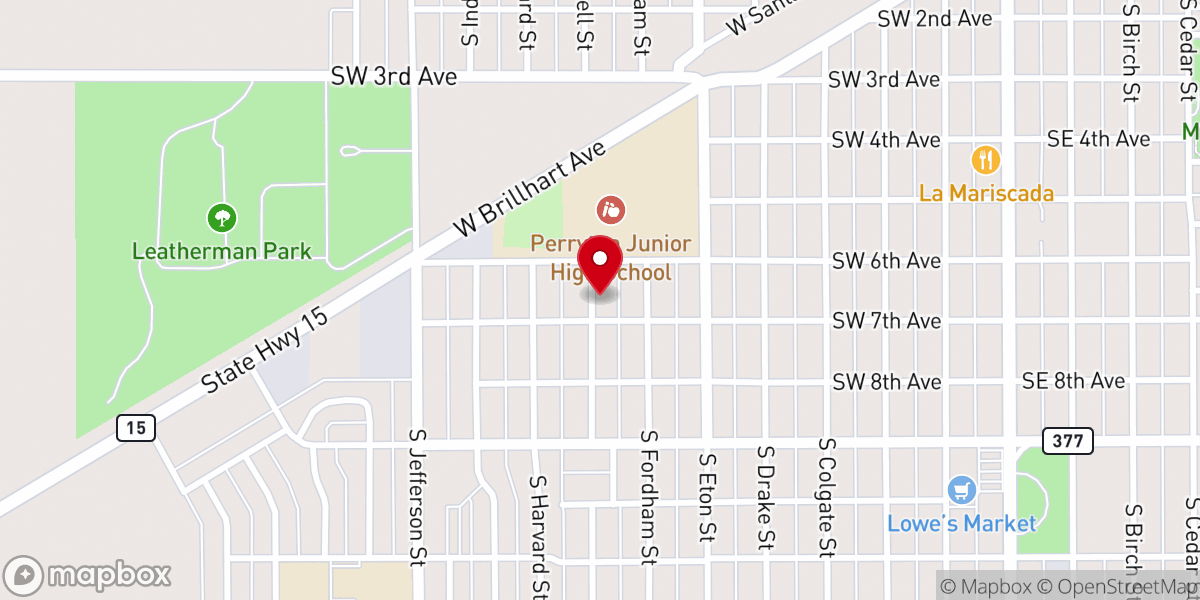 Map showing location of Bethlehem Lutheran Church