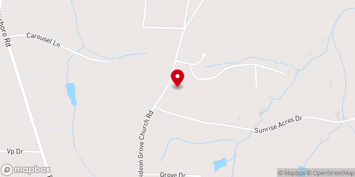 Map showing location of Gideon Grove United Methodist Church