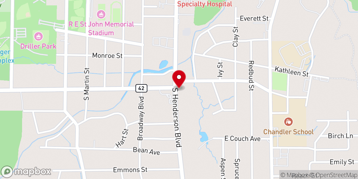 Map showing location of Highland Park Assembly of God