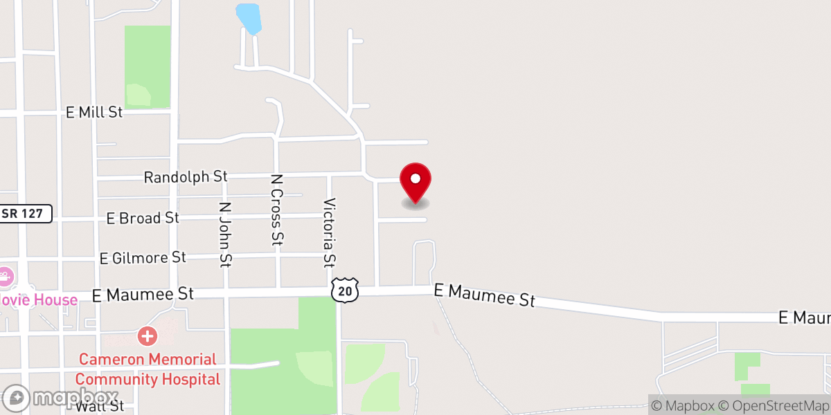 Map showing location of Living Water Worship Center