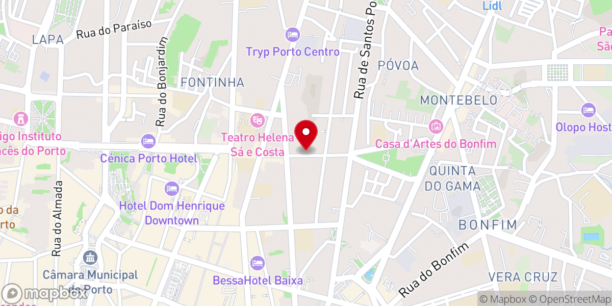 Map showing location of 2ª Igreja Baptista do Porto