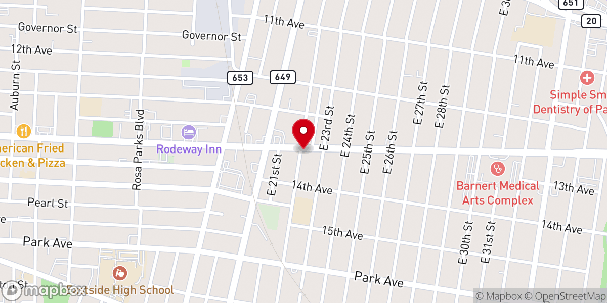 Map showing location of Iglesia Casa De Restauración y Vida NJ