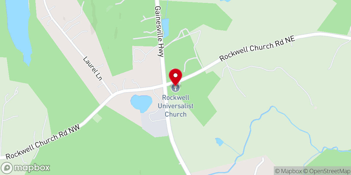 Map showing location of Rockwell Church