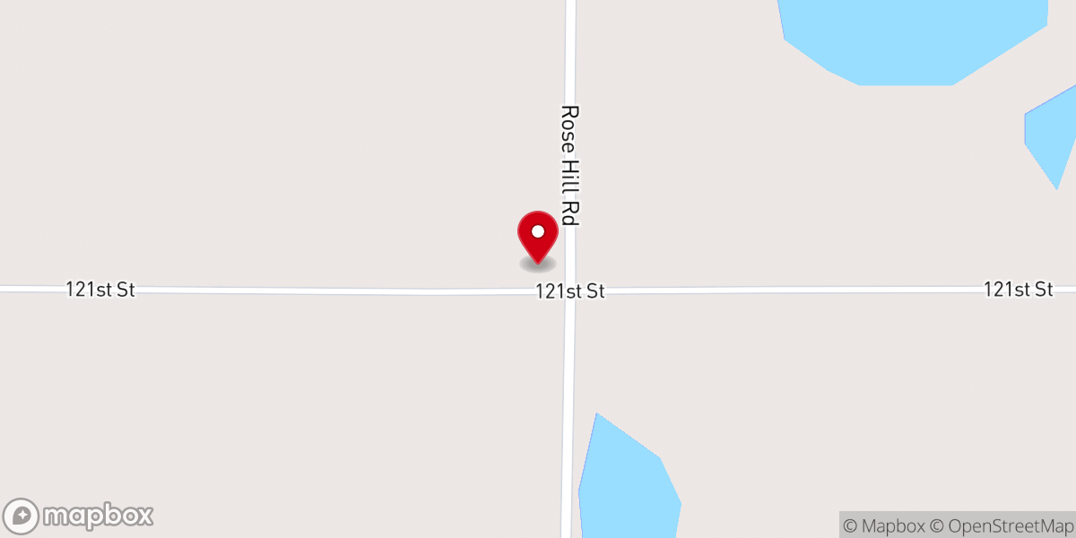 Map showing location of Rose Hill Church