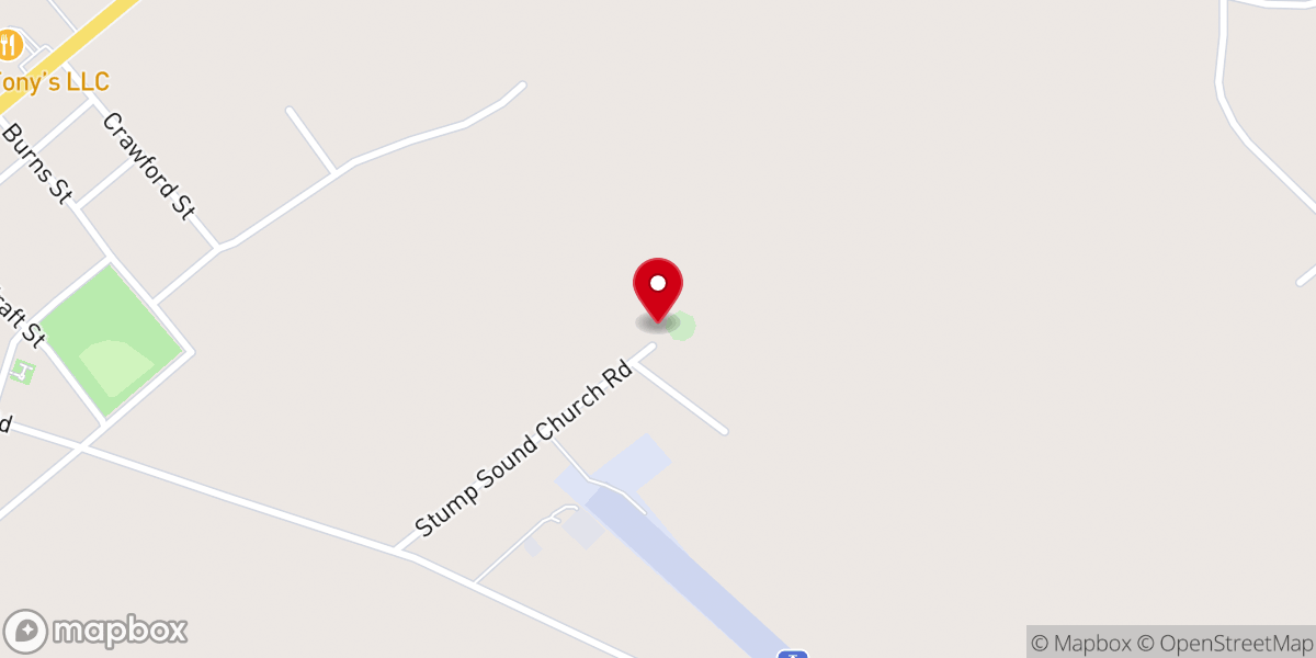 Map showing location of Stump Sound Church