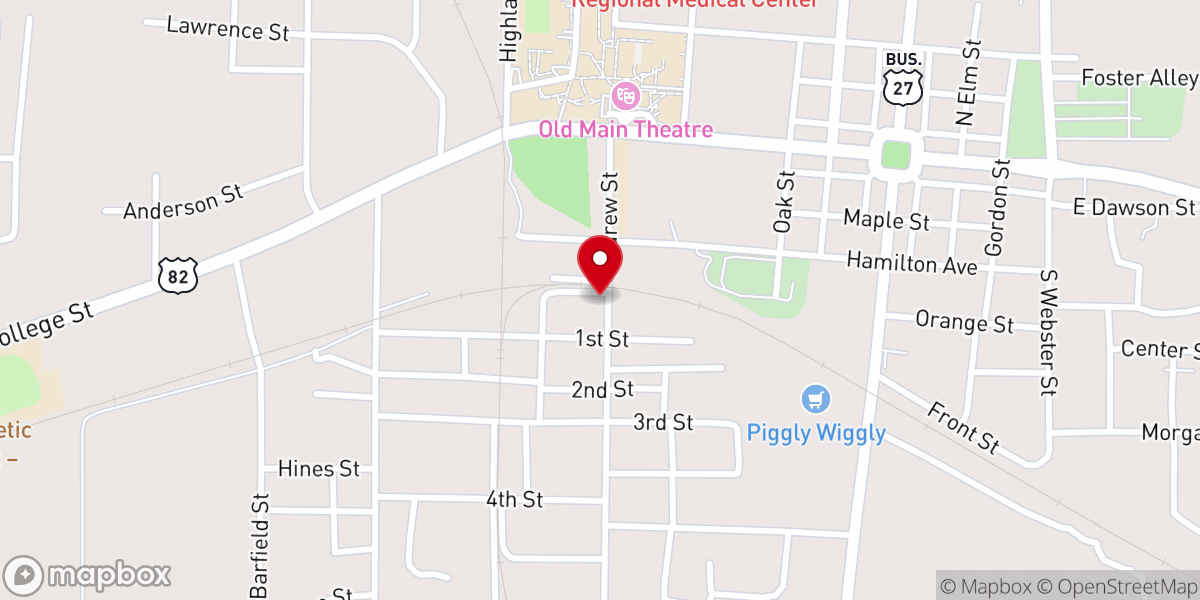 Map showing location of Payne Chapel AME Church