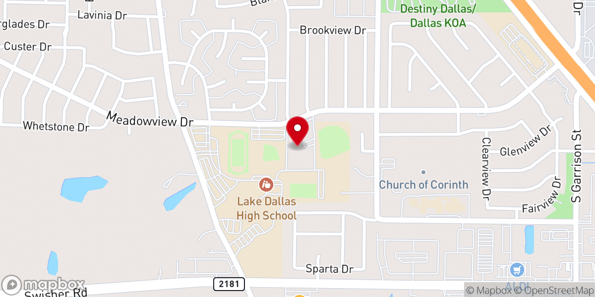 Map showing location of First Baptist Church Corinth