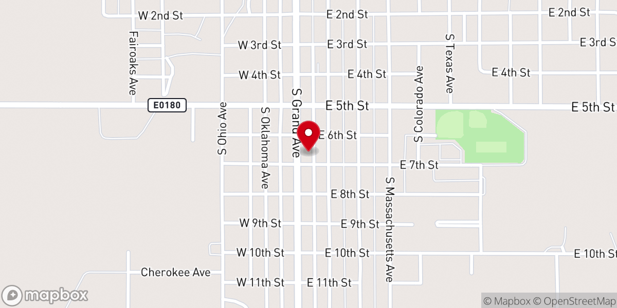 Map showing location of First Baptist Church