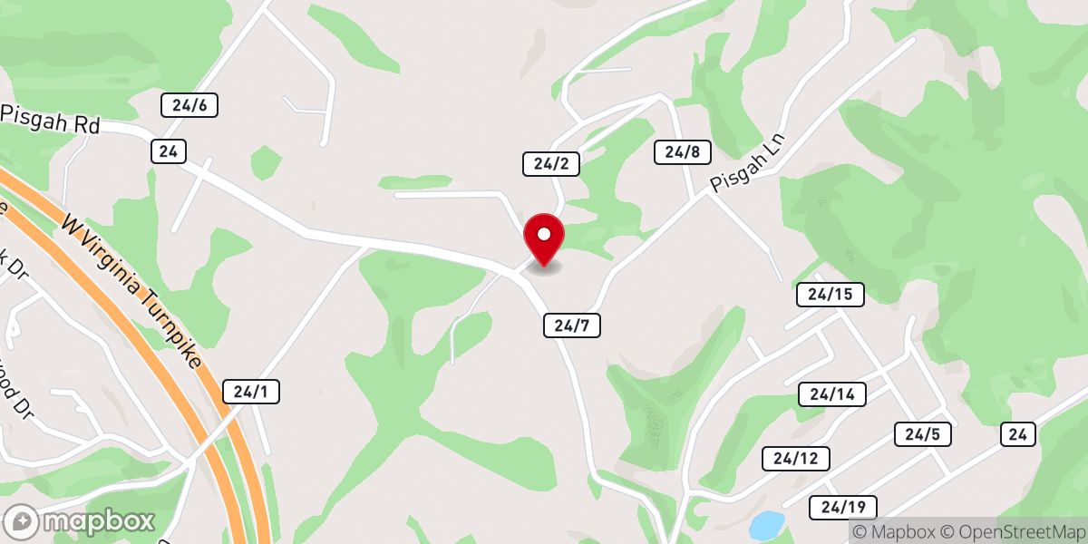 Map showing location of Pisgah United Methodist Church