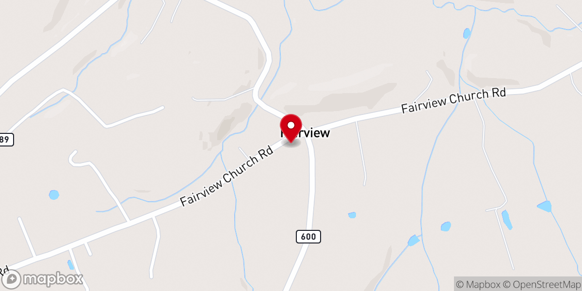Map showing location of Fairview United Methodist Church