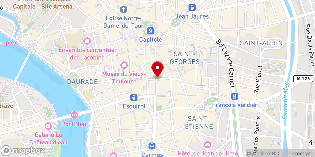 Map showing location of Chapelle Saint-Jean-Baptiste de Toulouse