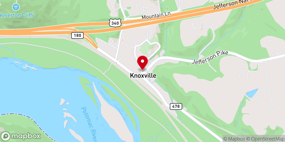 Map showing location of Mt Zion AME Church