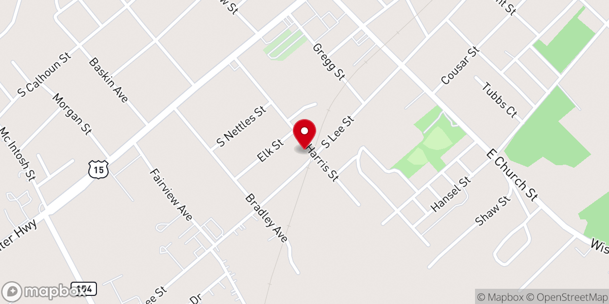 Map showing location of Denise Church