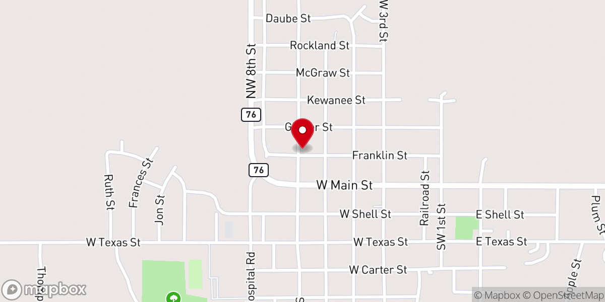 Map showing location of First Christian Church (Disciples of Christ)