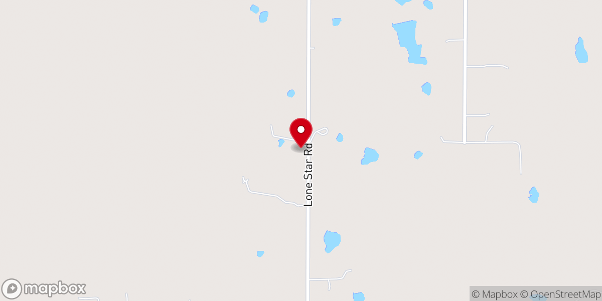 Map showing location of Lone Star Baptist Church