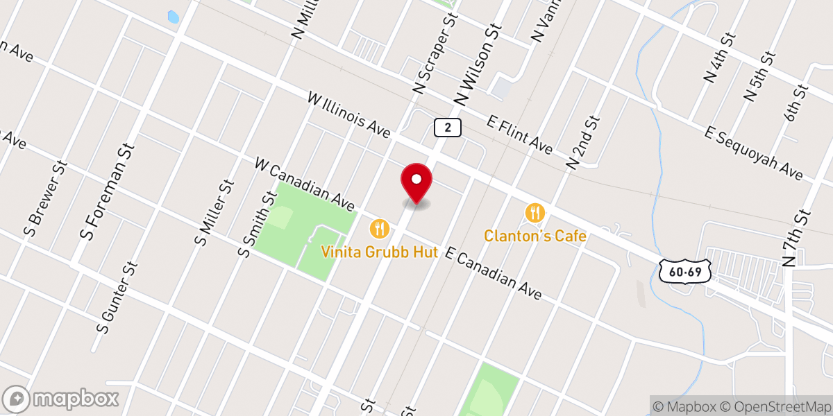 Map showing location of Vinita Daily Journal