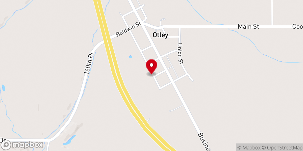 Map showing location of Otley Church