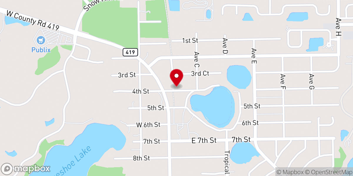 Map showing location of Chuluota Community Church