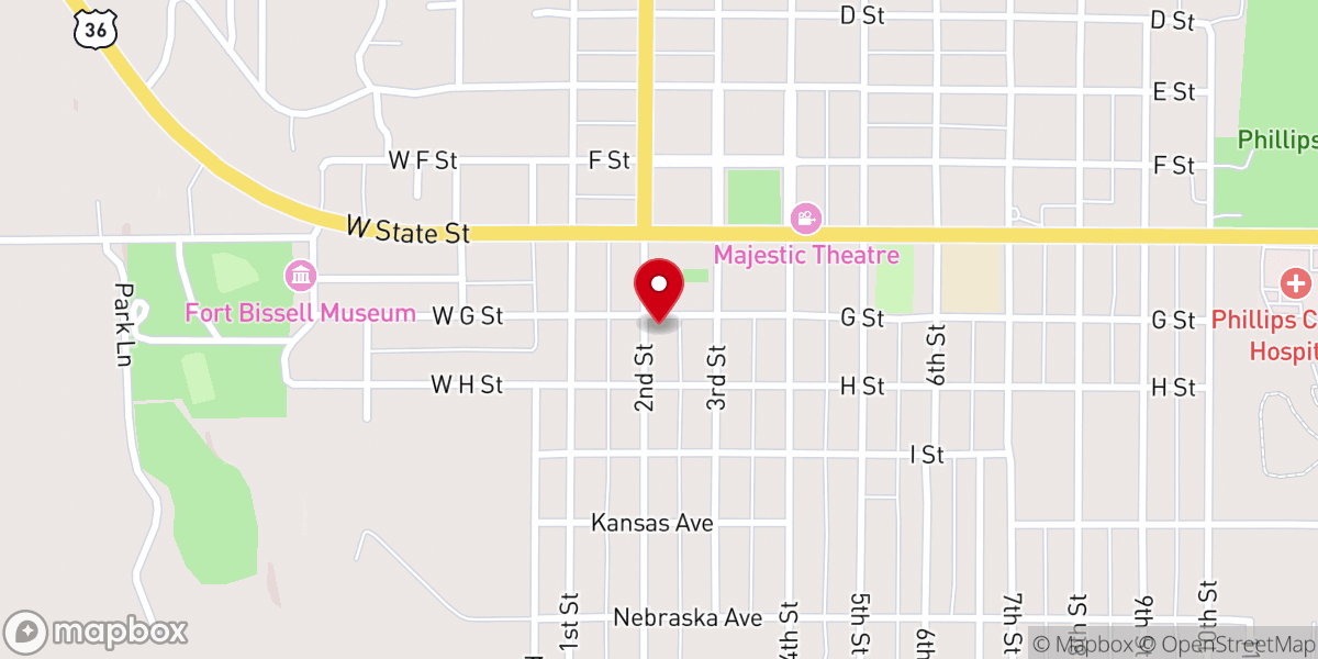 Map showing location of United Methodist Parsonage