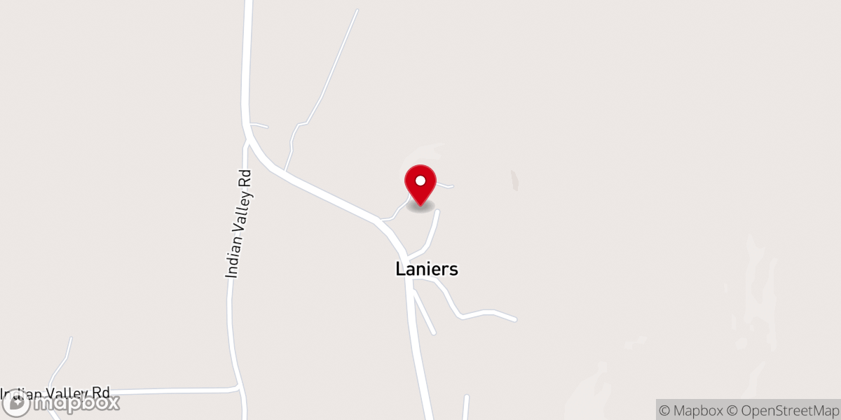Map showing location of Cartersville Baptist Church