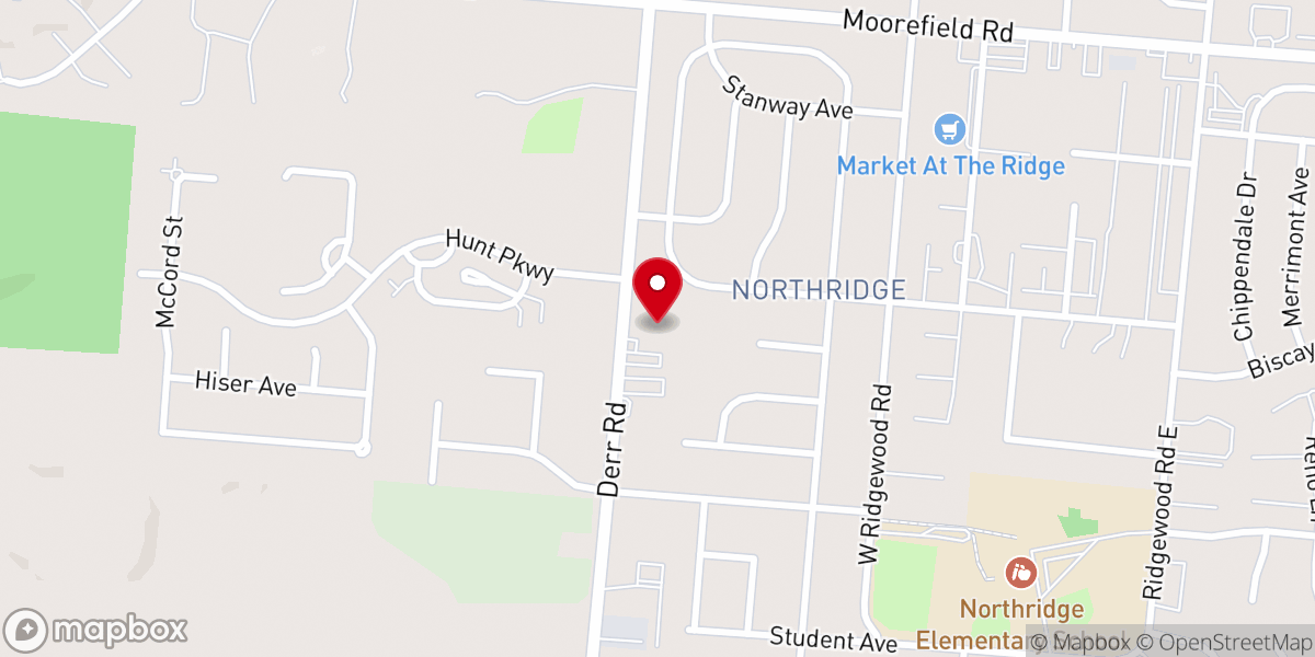 Map showing location of Northridge United Methodist