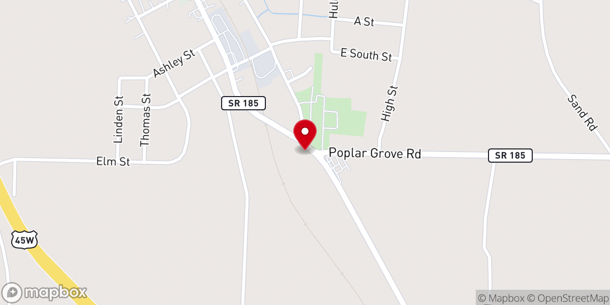 Map showing location of Dyer United Pentecostal Church